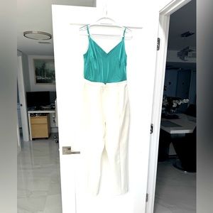 Black Halo new turquoise-white jumpsuit. Size 10. Fits similar to second pictur